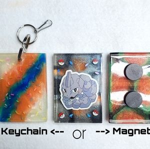 Onix Pokemon Handmade Resin Keychain or Fridge Magnet "Your Choice"